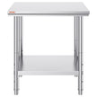 VEVOR Stainless Steel Work Table 24 x 30 x 32 Inch Commercial Food Prep Worktable for Home, Kitchen, Restaurant Metal Prep Table with Adjustable Feet