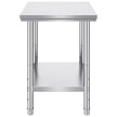 VEVOR Stainless Steel Work Table 24 x 30 x 32 Inch Commercial Food Prep Worktable for Home, Kitchen, Restaurant Metal Prep Table with Adjustable Feet