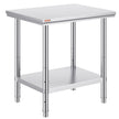VEVOR Stainless Steel Work Table 24 x 30 x 32 Inch Commercial Food Prep Worktable for Home, Kitchen, Restaurant Metal Prep Table with Adjustable Feet