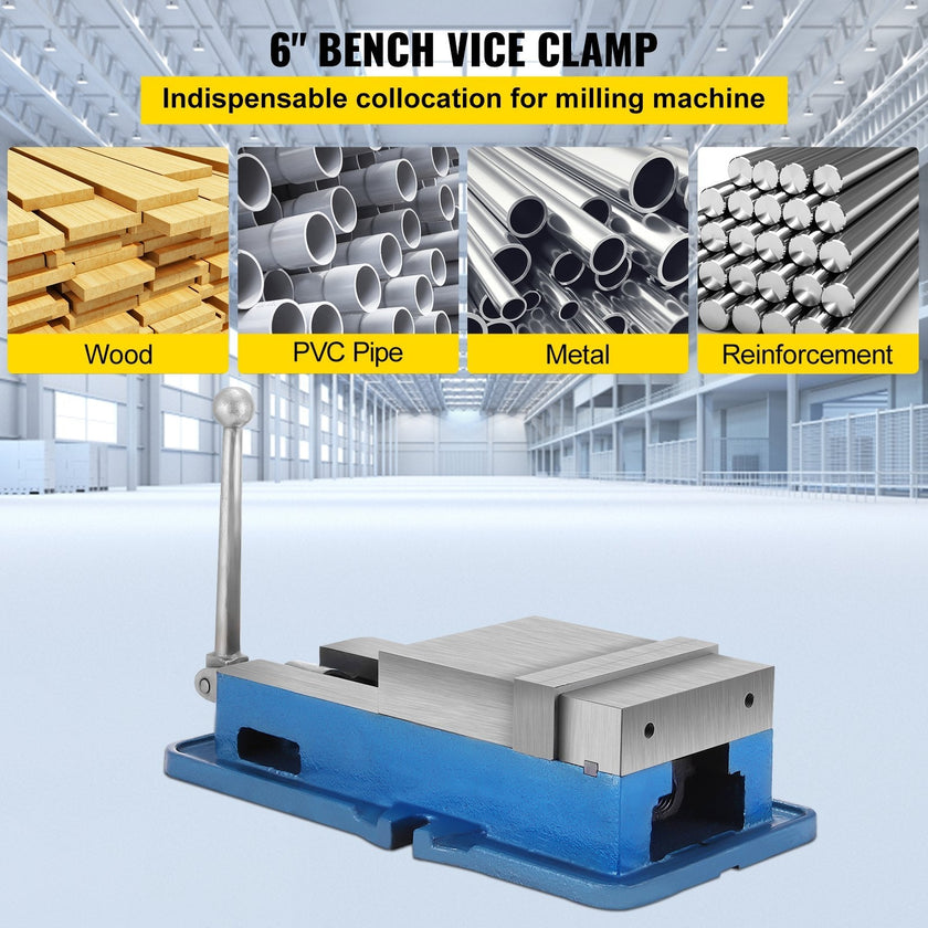 VEVOR 6 Inch ACCU Lock Down Vise Precision Milling Vice 6 Inch Jaw Width Drill Press Vise Milling Drilling Machine Bench Clamp Clamping Vice