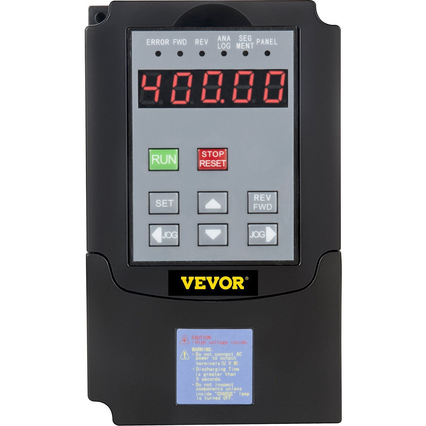 VEVOR VFD 7.5KW,Variable Frequency Drive 35A,CNC VFD Motor Drive Inverter Converter 220V,for Spindle Motor Speed Control (1or 3 Phase Input, 3 Phase Output)