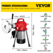 VEVOR Drain Cleaner Machine, 500W 3 Cables, Electric Drain Auger for 3/4\