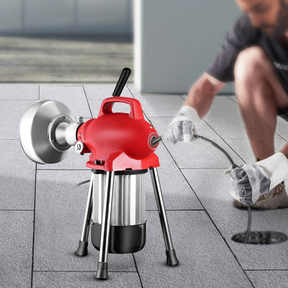VEVOR Drain Cleaner Machine, 500W 3 Cables, Electric Drain Auger for 3/4\