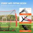VEVOR 7x7 ft Baseball Softball Practice Net, Portable Baseball Training Net for Hitting Batting Catching Pitching, Backstop Baseball Equipment with Bow Frame, Carry Bag, Strike Zone, Ball, Batting Tee
