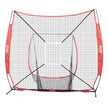 VEVOR 7x7 ft Baseball Softball Practice Net, Portable Baseball Training Net for Hitting Batting Catching Pitching, Backstop Baseball Equipment with Bow Frame, Carry Bag, Strike Zone, Ball, Batting Tee