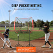 VEVOR 7x7 ft Baseball Softball Practice Net, Portable Baseball Training Net for Hitting Batting Catching Pitching, Backstop Baseball Equipment Training Aids with Strike Zone