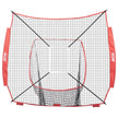 VEVOR 7x7 ft Baseball Softball Practice Net, Portable Baseball Training Net for Hitting Batting Catching Pitching, Backstop Baseball Equipment Training Aids with Strike Zone