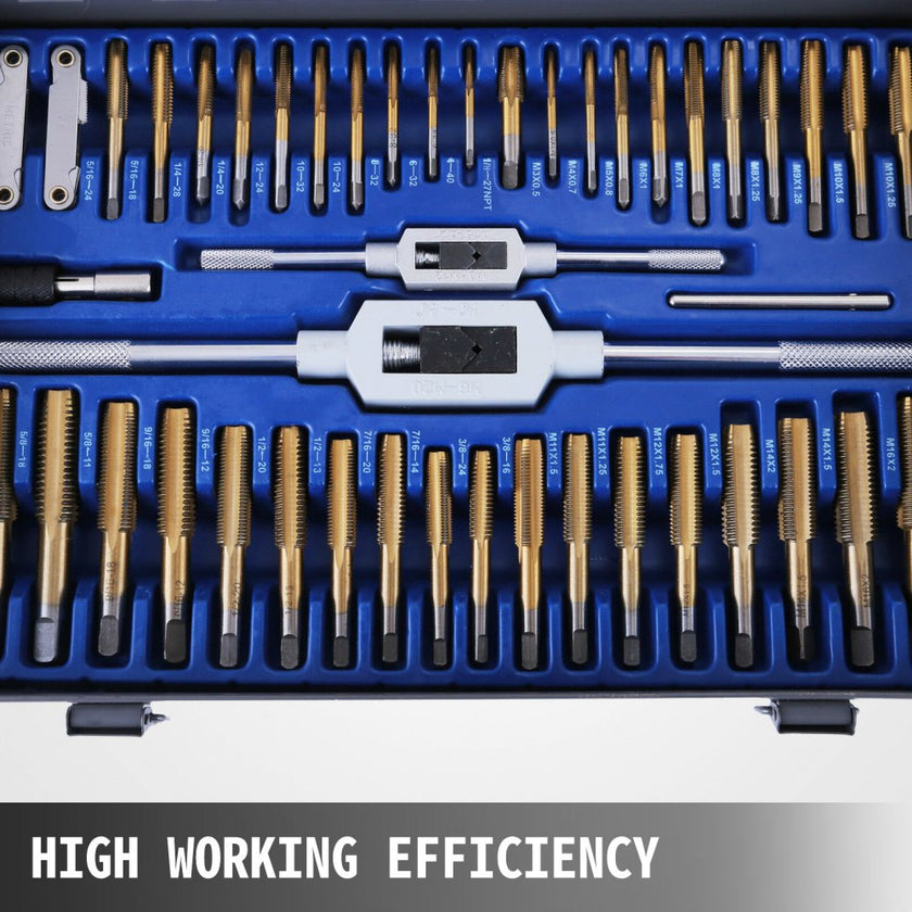 86pcs Tap And Die Combination Set Sae Finetungsten Steel Titanium Metric Tools