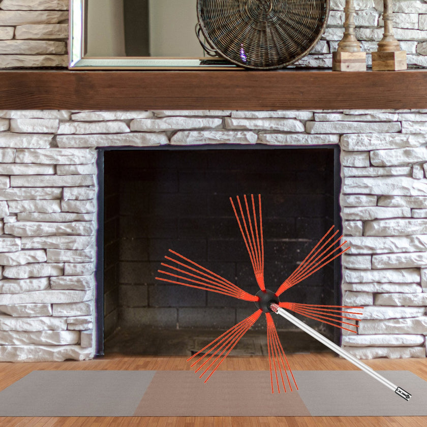 VEVOR Chimney Sweep Kit 26FT, Chimney Brush 315 Inch Chimney Brush Rod Kit 8 Rods with Nylon Flexible Rods .