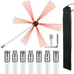 VEVOR Chimney Sweep Kit 26FT, Chimney Brush 315 Inch Chimney Brush Rod Kit 8 Rods with Nylon Flexible Rods .
