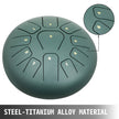 VEVOR Steel Tongue Drum 11 Notes 8 Inches Dia Tongue Drum Mineral Green Handpan Drum Notes Percussion Instrument Steel Drums Instruments with Bag, Music Book, Mallets, Mallet Bracket