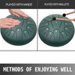 VEVOR Steel Tongue Drum 11 Notes 8 Inches Dia Tongue Drum Mineral Green Handpan Drum Notes Percussion Instrument Steel Drums Instruments with Bag, Music Book, Mallets, Mallet Bracket