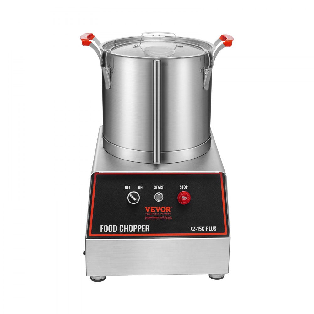 VEVOR Food Processor & Vegetable Chopper, 16 Quart, 1400W Food-Grade Stainless Steel Food Processor Chopper with 2 Extra S-Curve Blades, Multifunctional for Chopping Vegetables, Meat, Grains, Nuts