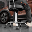 VEVOR Shop Stool Adjustable Garage Seat 300 lbs Load with Backrest & Wheels