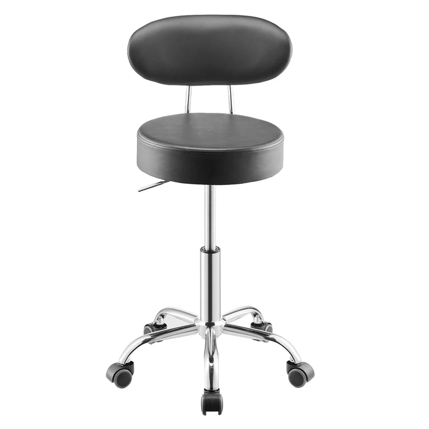 VEVOR Shop Stool Adjustable Garage Seat 300 lbs Load with Backrest & Wheels