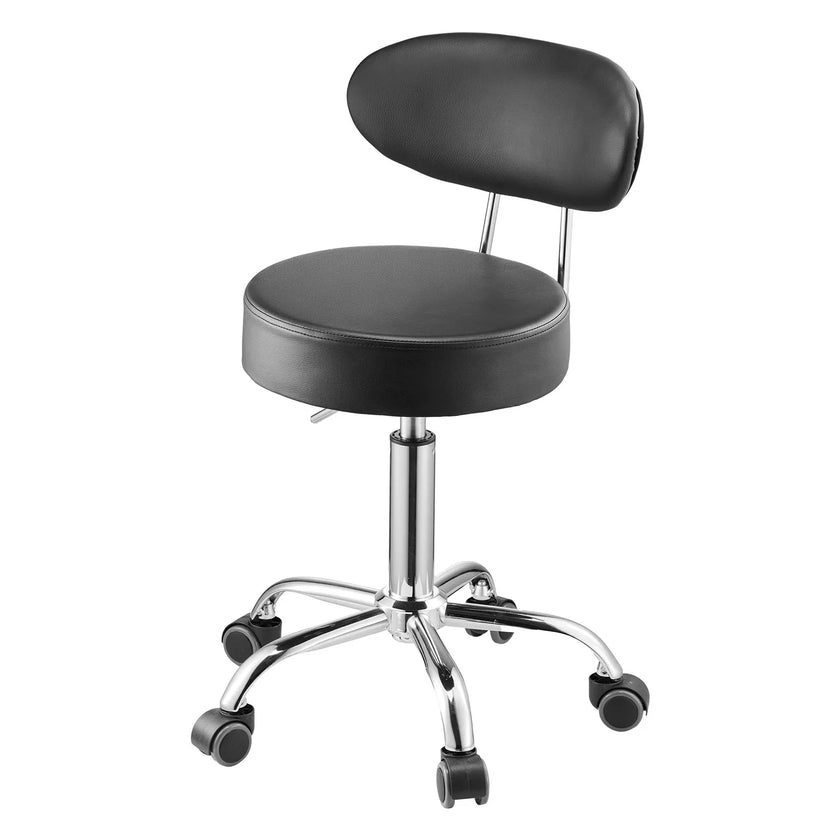 VEVOR Shop Stool Adjustable Garage Seat 300 lbs Load with Backrest & Wheels