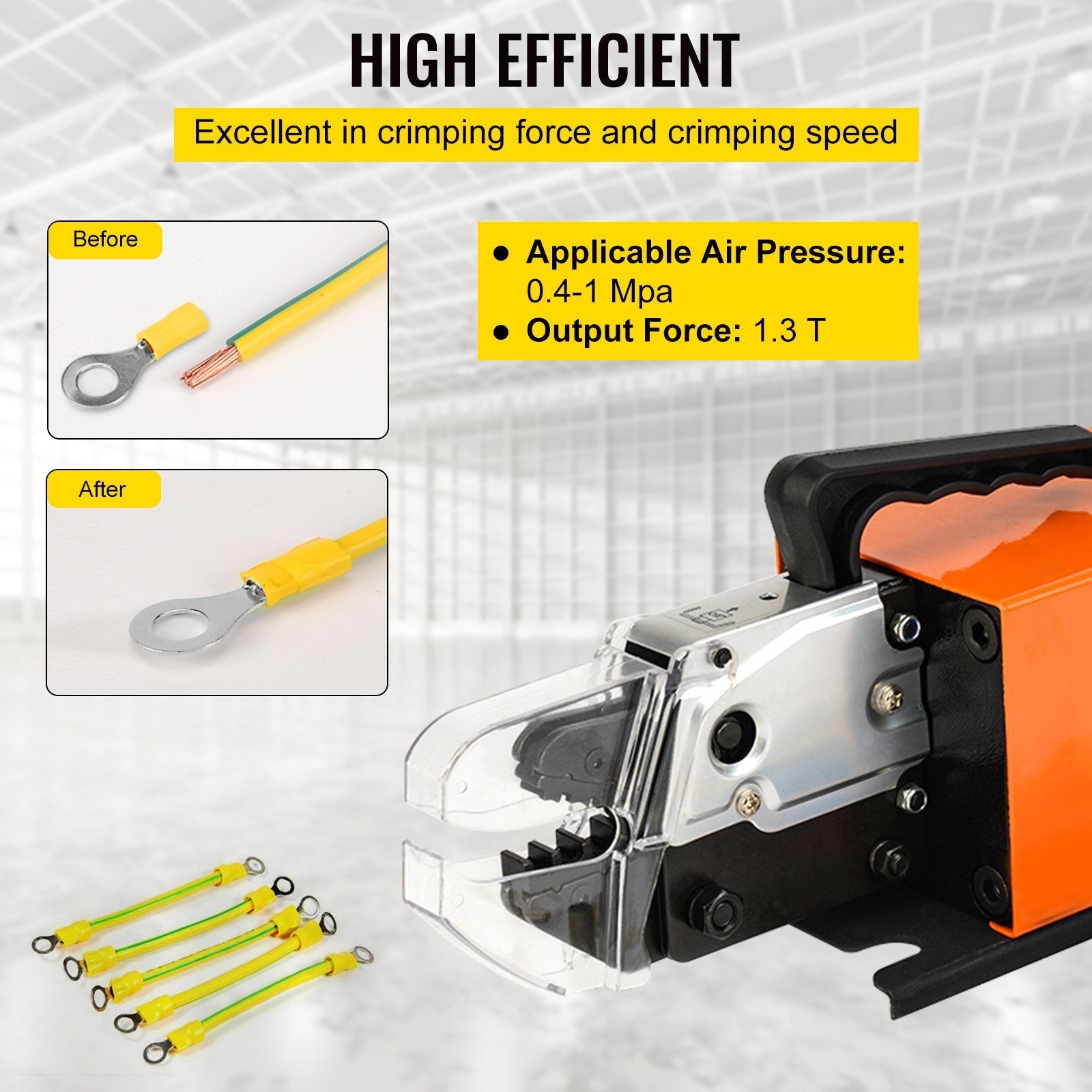VEVOR AM-10 Pneumatic Crimping Machine Tools for Terminals w/ CE certification