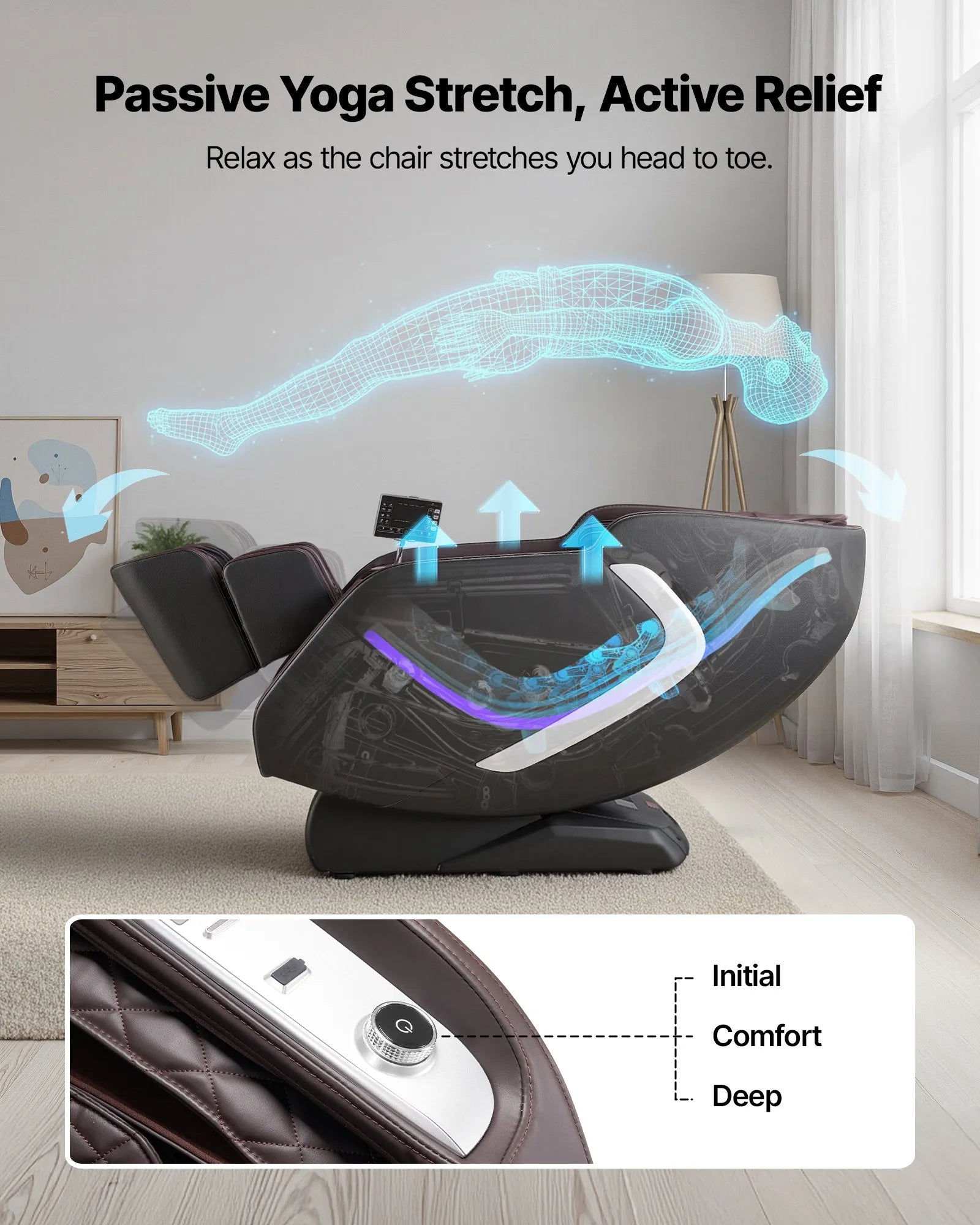 VEVOR Massage Chair Full Body 4D Massage Recliner with SL-Track & Yoga Stretch