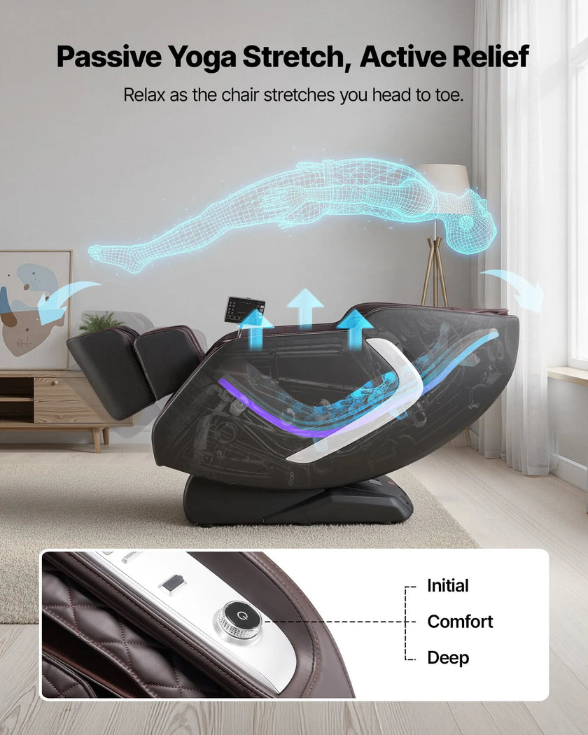 VEVOR Massage Chair Full Body 4D Massage Recliner with SL-Track & Yoga Stretch