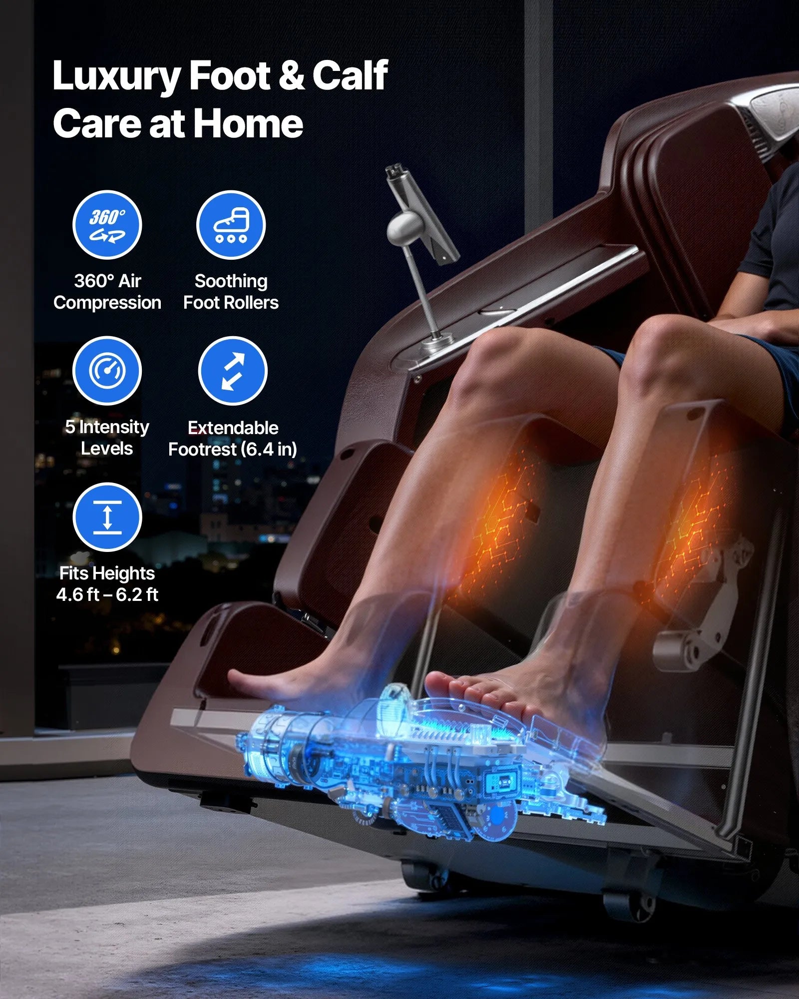 VEVOR Massage Chair Full Body 4D Massage Recliner with SL-Track & Yoga Stretch