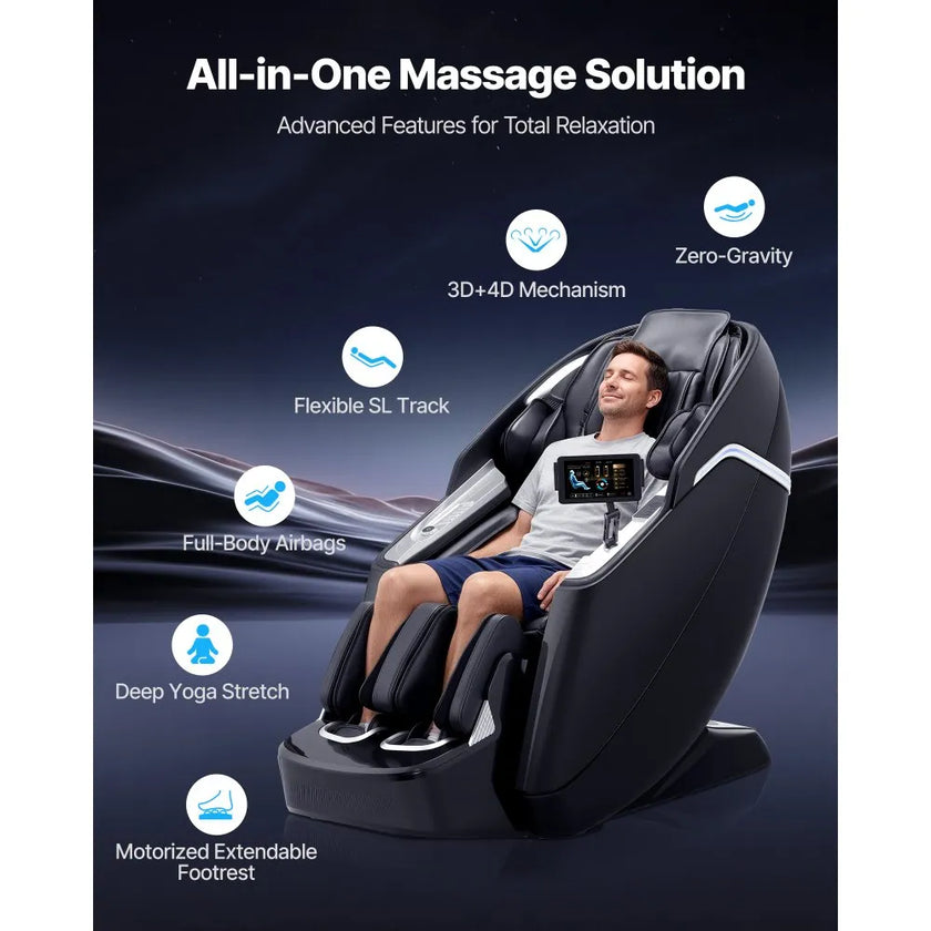 VEVOR Massage Chair Full Body 3D/4D Massage Recliner w/ SL-Track & Yoga Stretch