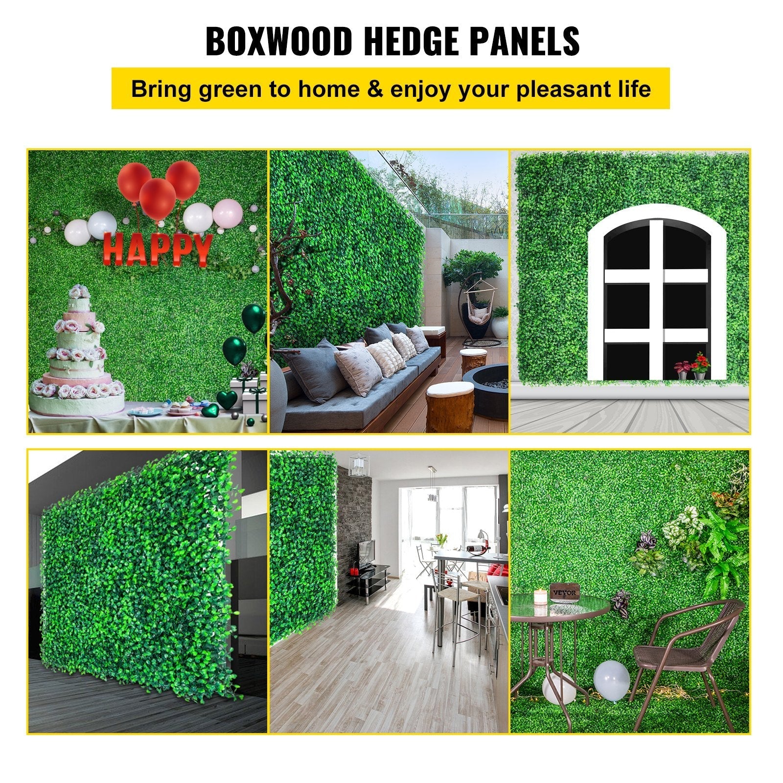 VEVOR Artificial Boxwood Panels, 12 PCS 20