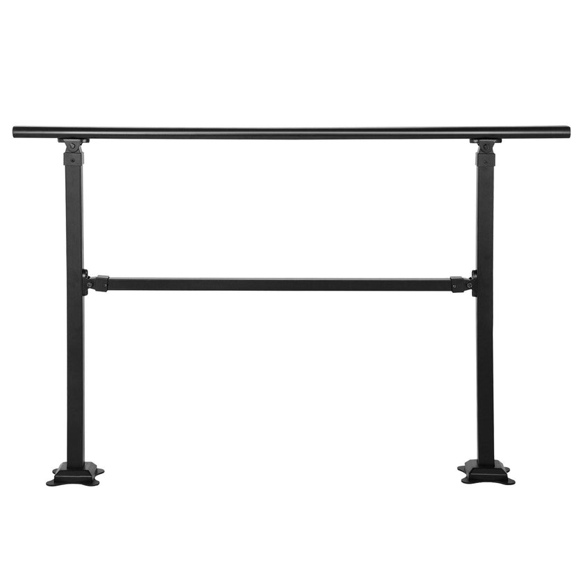 VEVOR Outdoor Stair Railing, Fits for 0-5 Steps Transitional Wrought Iron Handrail, Adjustable Exterior Stair Railing, Handrails for Concrete Steps with Installation Kit, Matte Black Outdoor Handrail