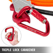 VEVOR Flip Line 5/8 Inch, Wire Core Flipline 8 ft, Wire Core Flip Line Kit with Triple Lock Carabiner Adjuster, Steel Swivel Snap, Climbing Flipline for Fall Protection, Arborist, Tree Climbers