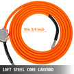 VEVOR Flip Line 5/8 Inch, Wire Core Flipline 10 ft, Wire Core Flip Line Kit with Triple Lock Carabiner Adjuster, Steel Swivel Snap, Climbing Flipline for Fall Protection, Arborist, Tree Climbers