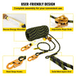 VEVOR Vertical Lifeline Assembly, 150 ft Fall Protection Rope, Polyester Roofing Rope, CE Compliant Fall Arrest Protection Equipment with Alloy Steel Rope Grab, Two Snap Hooks, Shock Absorber