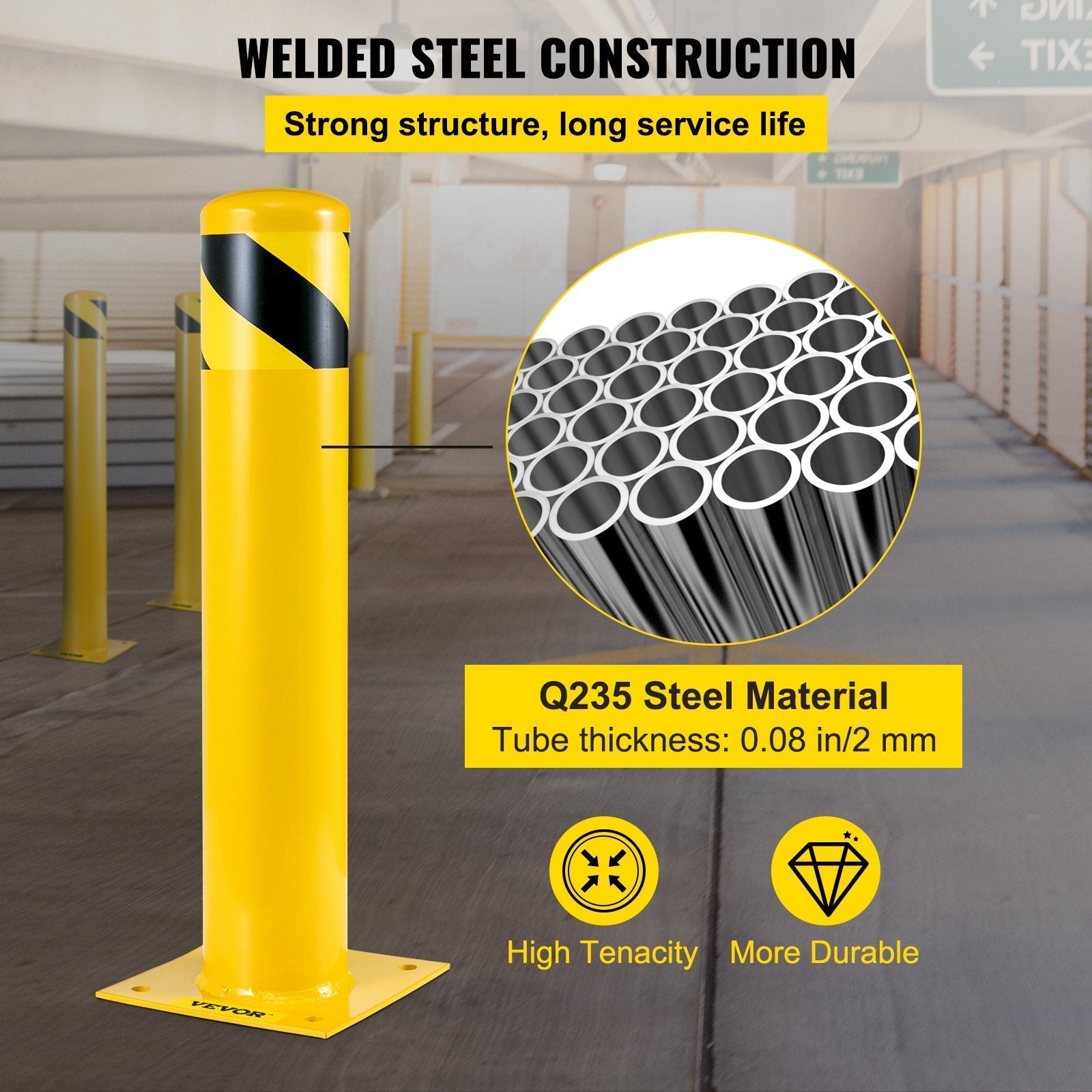 VEVOR Safety Bollard 24-5.5 Safety Barrier Bollard 5-1/2