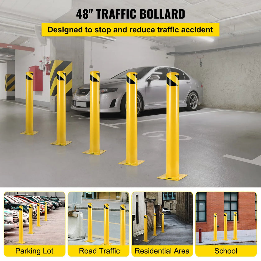 VEVOR Safety Bollard 48-5.5, Safety Barrier Bollard 5-1/2\