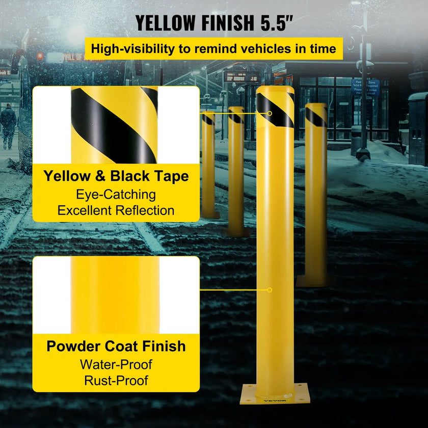 VEVOR Safety Bollard 48-5.5, Safety Barrier Bollard 5-1/2\