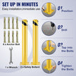 VEVOR Safety Bollard, 36 Inch Height Bollard Post, 4.5 Inch Diameter Steel Pipe Safety Bollard Post, Yellow Steel Bollard, Steel Safety Bollard with 8 Anchor Bolts, Perfect for Traffic-Sensitive Area