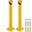 VEVOR Safety Bollard, 36 Inch Height Bollard Post, 4.5 Inch Diameter Steel Pipe Safety Bollard Post, Yellow Steel Bollard, Steel Safety Bollard with 8 Anchor Bolts, Perfect for Traffic-Sensitive Area