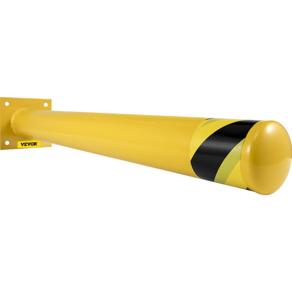 VEVOR Safety Bollard, 36 Inch Height Bollard Post, 4.5 Inch Diameter Steel Pipe Safety Bollard Post, Yellow Steel Bollard, Steel Safety Bollard with 8 Anchor Bolts, Perfect for Traffic-Sensitive Area