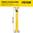 VEVOR Safety Bollard, 48 Inch Height Bollard Post, 5.5 Inch Diameter Steel Pipe Safety Bollard Post, Yellow Steel Bollard, Steel Safety Bollard with 8 Anchor Bolts, Perfect for Traffic-Sensitive Area