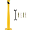 VEVOR Safety Bollard, 48 Inch Height Bollard Post, 5.5 Inch Diameter Steel Pipe Safety Bollard Post, Yellow Steel Bollard, Steel Safety Bollard with 8 Anchor Bolts, Perfect for Traffic-Sensitive Area