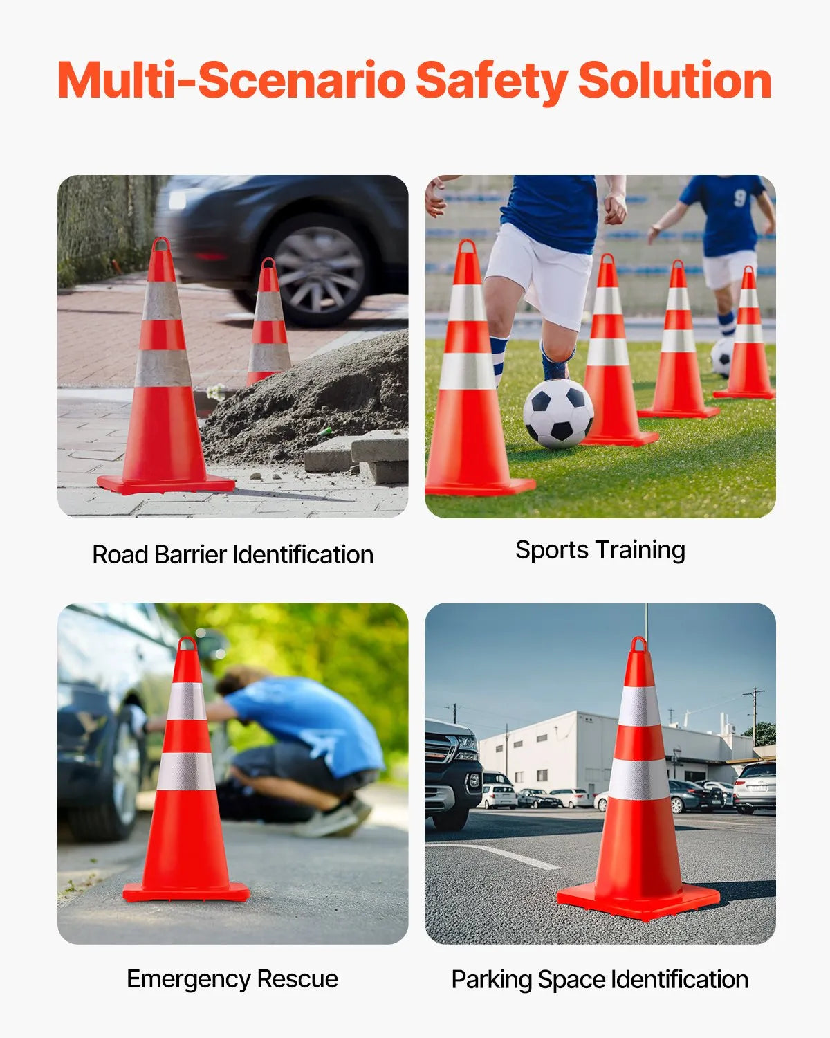 VEVOR Safety Cones, 12 x 28