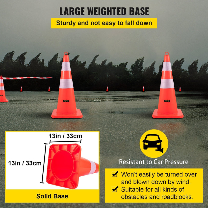VEVOR Safety Cones Traffic Cones 6 x 28
