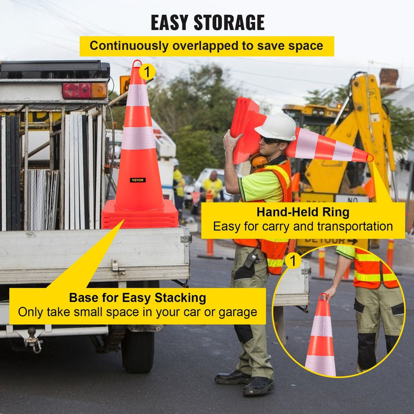 VEVOR Safety Cones Traffic Cones 6 x 28