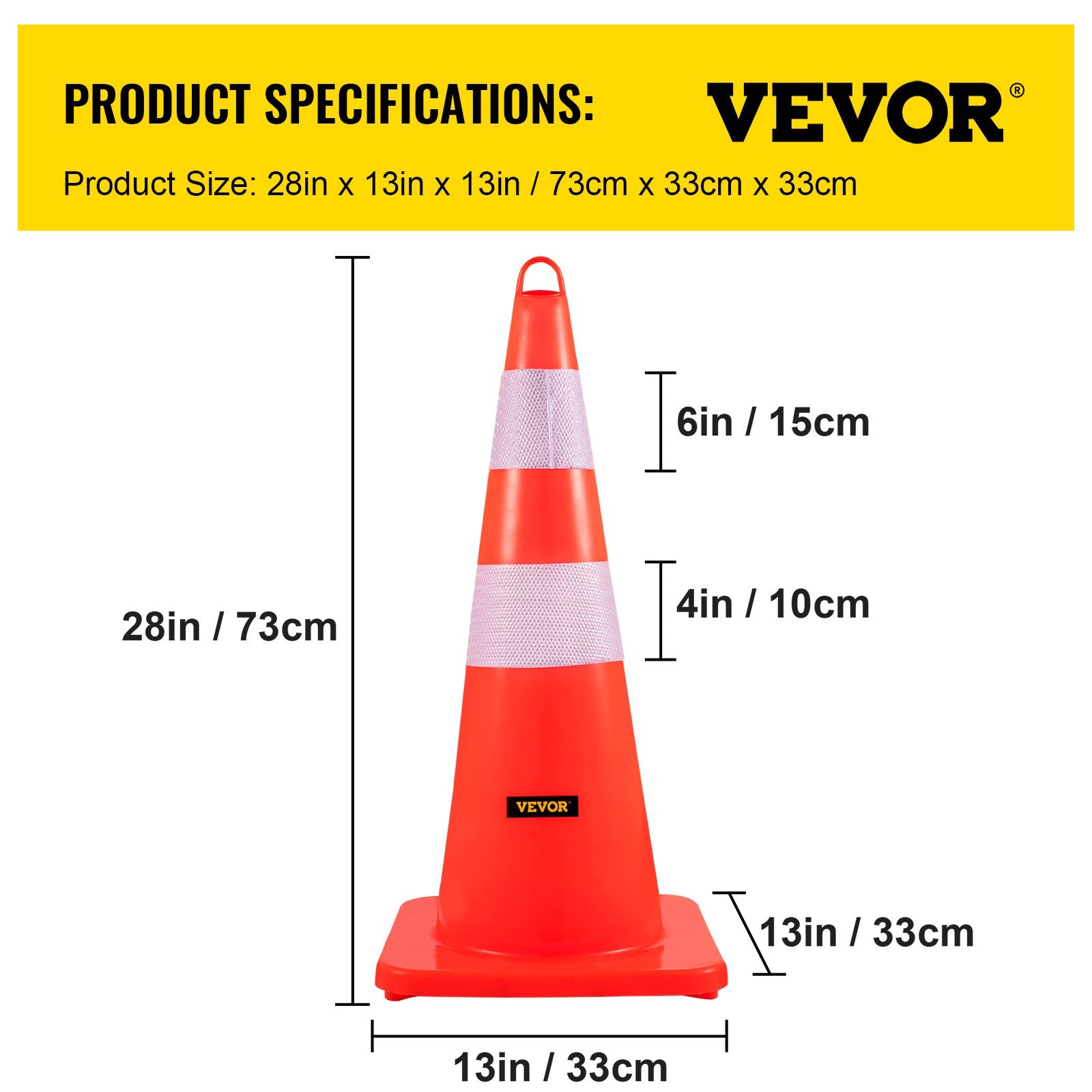VEVOR Safety Cones Traffic Cones 6 x 28