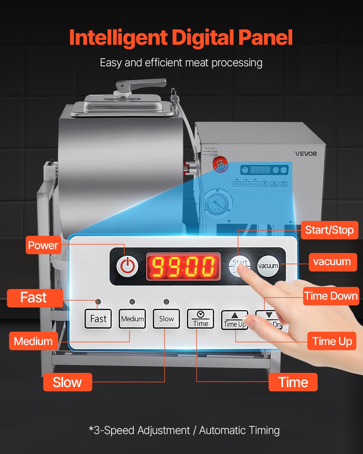 VEVOR Vacuum Meat Tumbler Marinator Machine 40L for Chicken Steak Commercial
