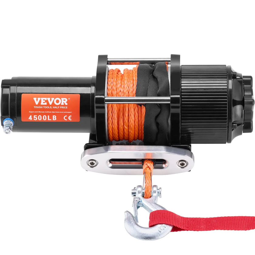 VEVOR Electric Winch ATV UTV 4500 lb Synthetic Rope Waterproof Remote Control