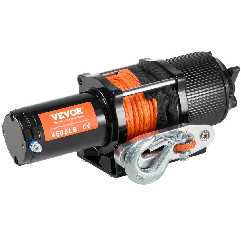 VEVOR Electric Winch ATV UTV 4500 lb Synthetic Rope Waterproof Remote Control