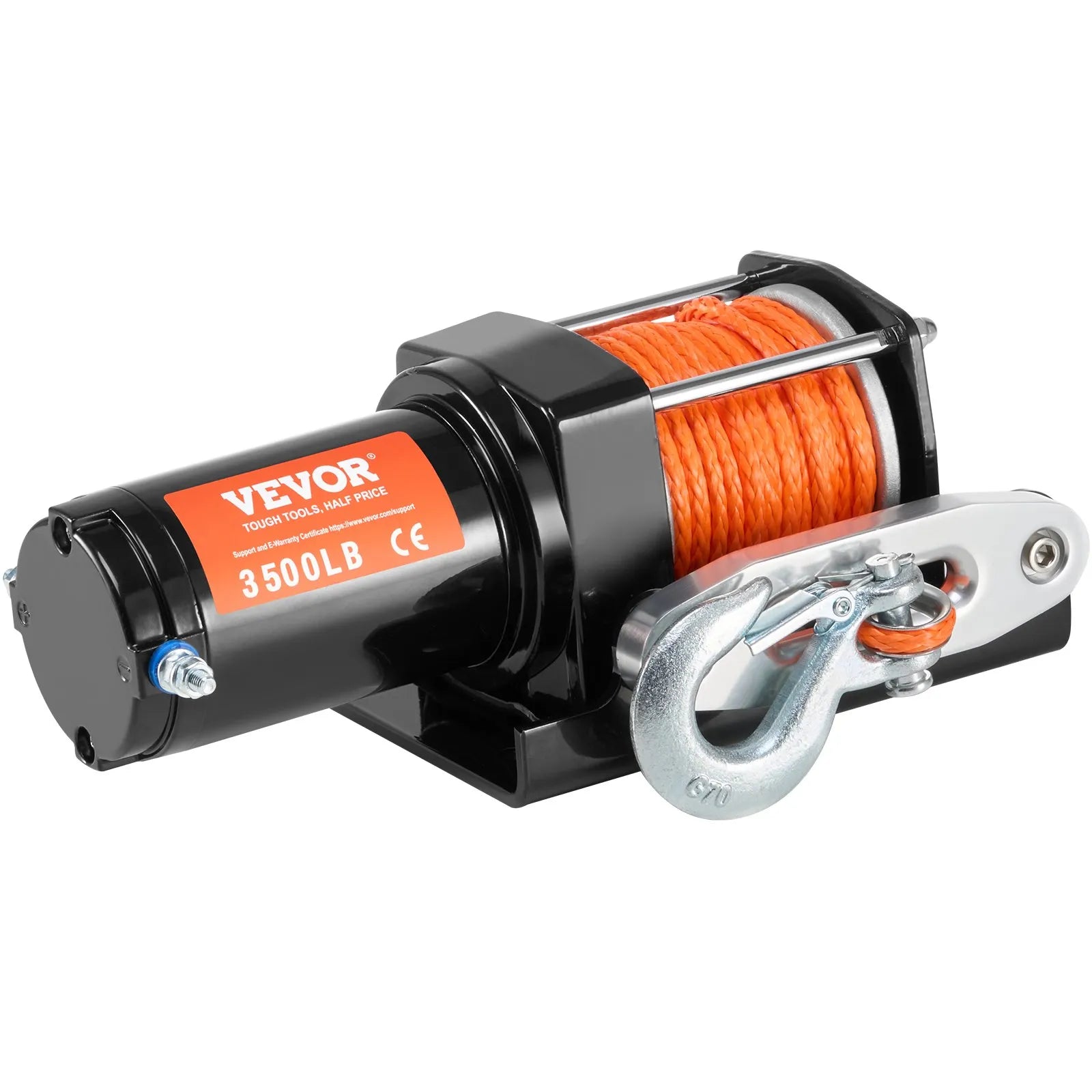 VEVOR Electric Winch ATV UTV 3500 lb Synthetic Rope Waterproof Wired Control
