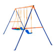VEVOR Swing Sets for Backyard 1 Saucer 2 Belt Swing Seats A-Frame Metal Stand