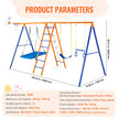 VEVOR Swing Sets for Backyard 6 in 1 Swing Set 440lbs Capacity Metal Swingset