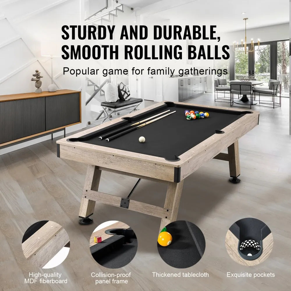 VEVOR 7 ft Billiards Table – Complete Pool Table Set with Accessories