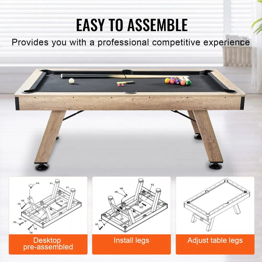 VEVOR 7 ft Billiards Table – Complete Pool Table Set with Accessories